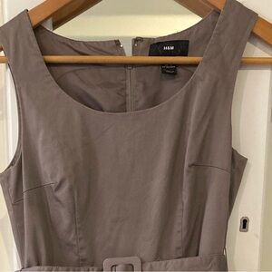 H&M Taupe Mauve Sleeveless Sheath Dress with Belt
